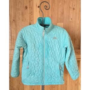 The North Face Jacket Medium Mint Green Quilted Insulated Full Zip